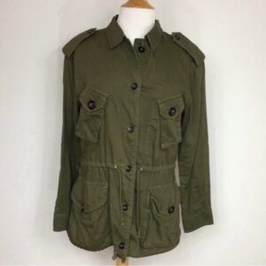 Aritzia Community Olive Green Soft 100% Cotton Oversized Utility Jacket Size S